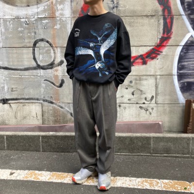 90's “OWL” Animal Print Sweat Shirt「Made in CANADA」 | Vintage.City 古着屋、古着コーデ情報を発信