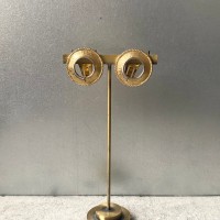 Vintage 70〜80s USA gold circle textured earring レトロ アメリカ ヴィンテージ アクセサリー ゴールド サークル テクスチャー イヤリング | Vintage.City 古着屋、古着コーデ情報を発信