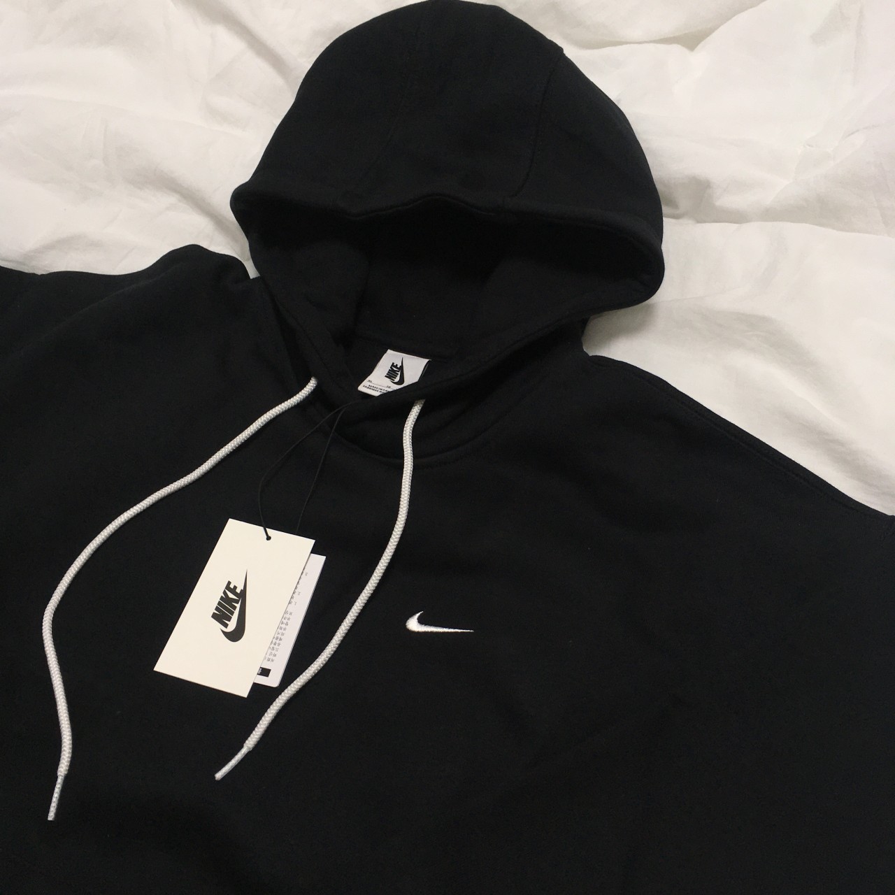 Nike NRG Solo Swoosh Fleece Hoodie Black White ナイキ ロゴ ...