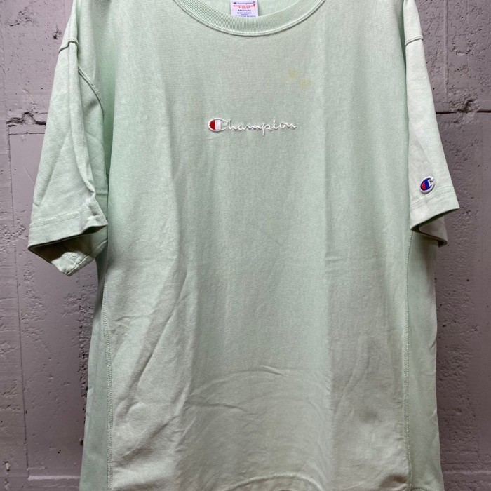 チャンピオン　reverse weave  ロゴ刺繍　Tシャツ グリーン系 TS044 | Vintage.City 빈티지숍, 빈티지 코디 정보
