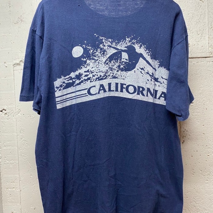 70s vintage 胸ポケット California サーフ　プリントTシャツ  シングルステッチ　ネイビー TS035 | Vintage.City 빈티지숍, 빈티지 코디 정보