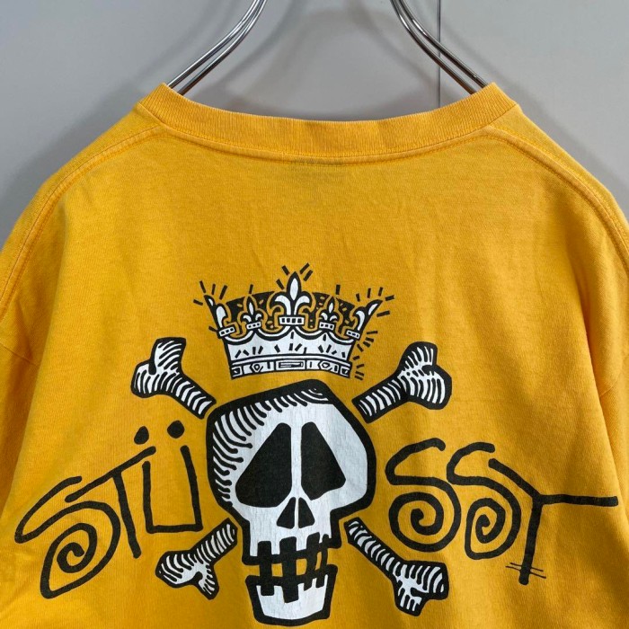 STUSSY 00's skull backprint T-shirt size M 配送C　ステューシー　スカル　バックプリントTシャツ　黄色 | Vintage.City Vintage Shops, Vintage Fashion Trends