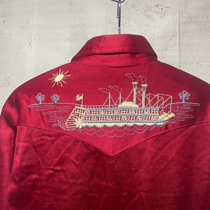 70s vintage ダイス　トランプ　船　刺繍　ウエスタンシャツ　USA製   SS054 | Vintage.City 古着屋、古着コーデ情報を発信