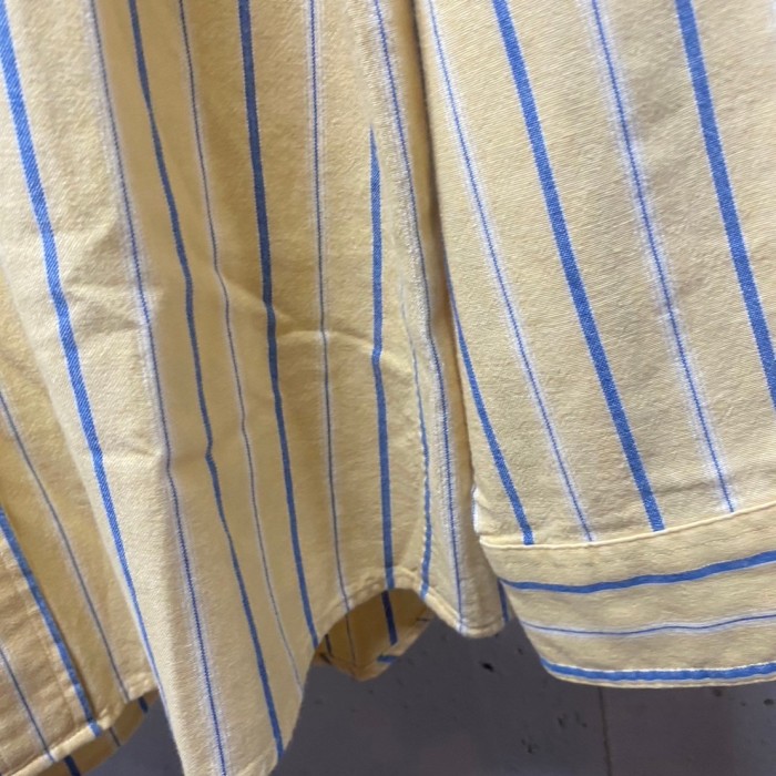 90s vintage ストライプ　ボタンダウンシャツ　イエロー  SS049 | Vintage.City 古着屋、古着コーデ情報を発信