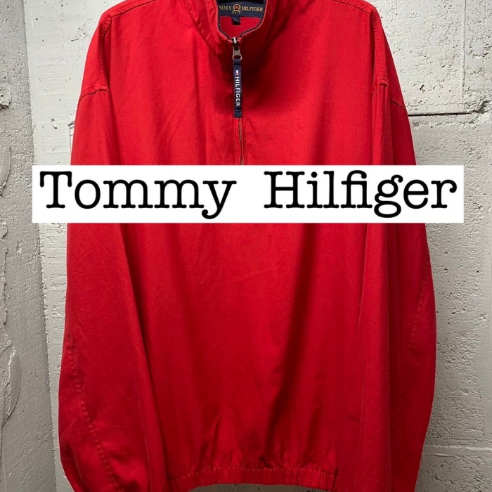Tommy Hilfiger トミー　プルオーバー　ジャケット　ハーフジップ　赤 OS040 | Vintage.City 빈티지숍, 빈티지 코디 정보