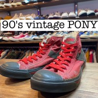 90s vintage PONY ハイカット　キャンバススニーカー　レッド FS009 | Vintage.City 古着屋、古着コーデ情報を発信