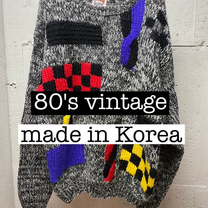 80s Korea vintage クレイジーパターン　ニットウール混　セーター KS008 | Vintage.City Vintage Shops, Vintage Fashion Trends