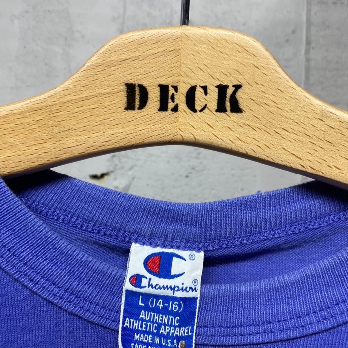 90s vintage チャンピオン　 ロゴプリントTシャツ USA製 シングルステッチ　ブルー TS043 | Vintage.City 古着屋、古着コーデ情報を発信