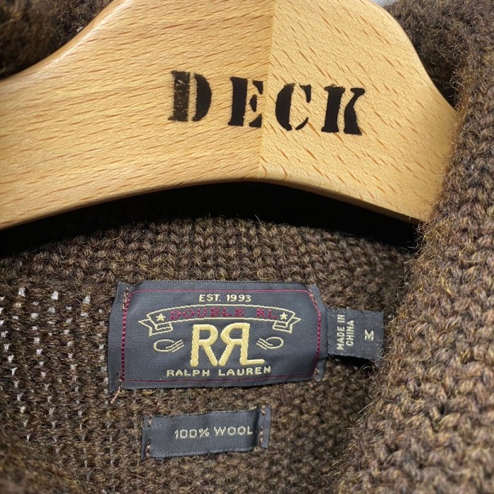 RRL double RL ショールカラー　ヘチマ襟　ニット　セーター　ブラウン KS002 | Vintage.City 古着屋、古着コーデ情報を発信
