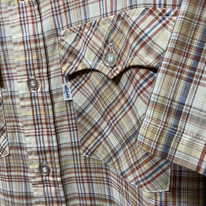 70s vintage LEVI'S 白タブ　半袖　チェックシャツ　USA製   SS077 | Vintage.City 古着屋、古着コーデ情報を発信
