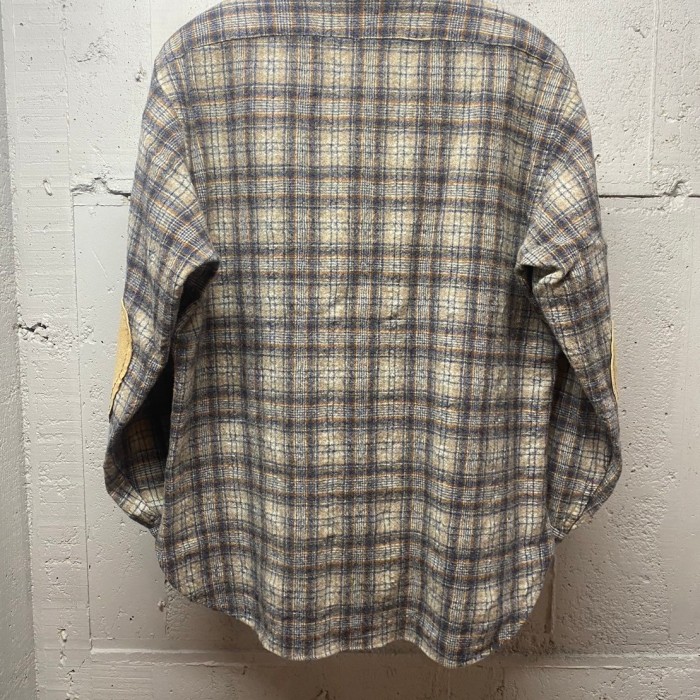 70s vintage ペンドルトン　ウールシャツ　チェック　エルボーパッチ付き SS014 | Vintage.City 古着屋、古着コーデ情報を発信
