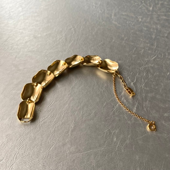 Vintage 80s USA retro gold oval chain bracelet レトロ アメリカ ヴィンテージ アクセサリー ゴールド オーバル チェーン ブレスレット | Vintage.City 빈티지숍, 빈티지 코디 정보
