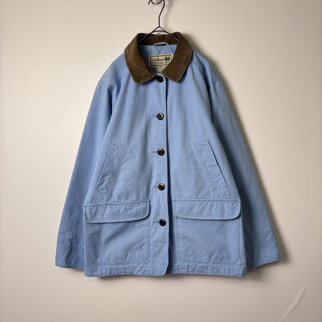 良品 L.L.Bean カバーオール 襟コーデュロイ 水色 M S1902 | Vintage.City