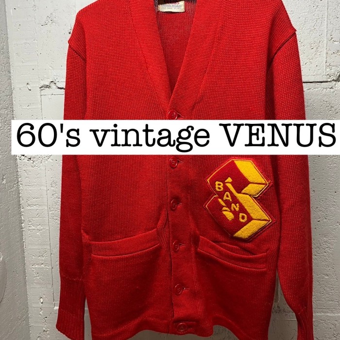 60s vintage VENUS レタード　カーディガン　ワッペン　レッド KS006 | Vintage.City 빈티지숍, 빈티지 코디 정보