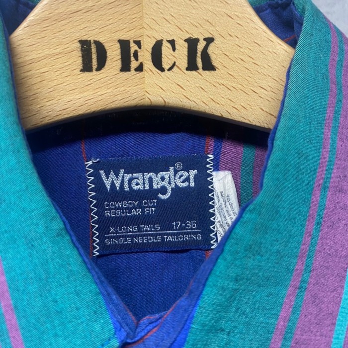 80s vintage ラングラー　ブルー系　ストライプ　ウエスタンシャツ　XL    SS051 | Vintage.City 古着屋、古着コーデ情報を発信
