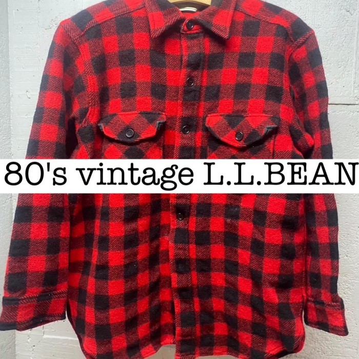 80s vintage L.L.Bean チェック　ヘビーネルシャツ　レッド SS009 | Vintage.City 古着屋、古着コーデ情報を発信