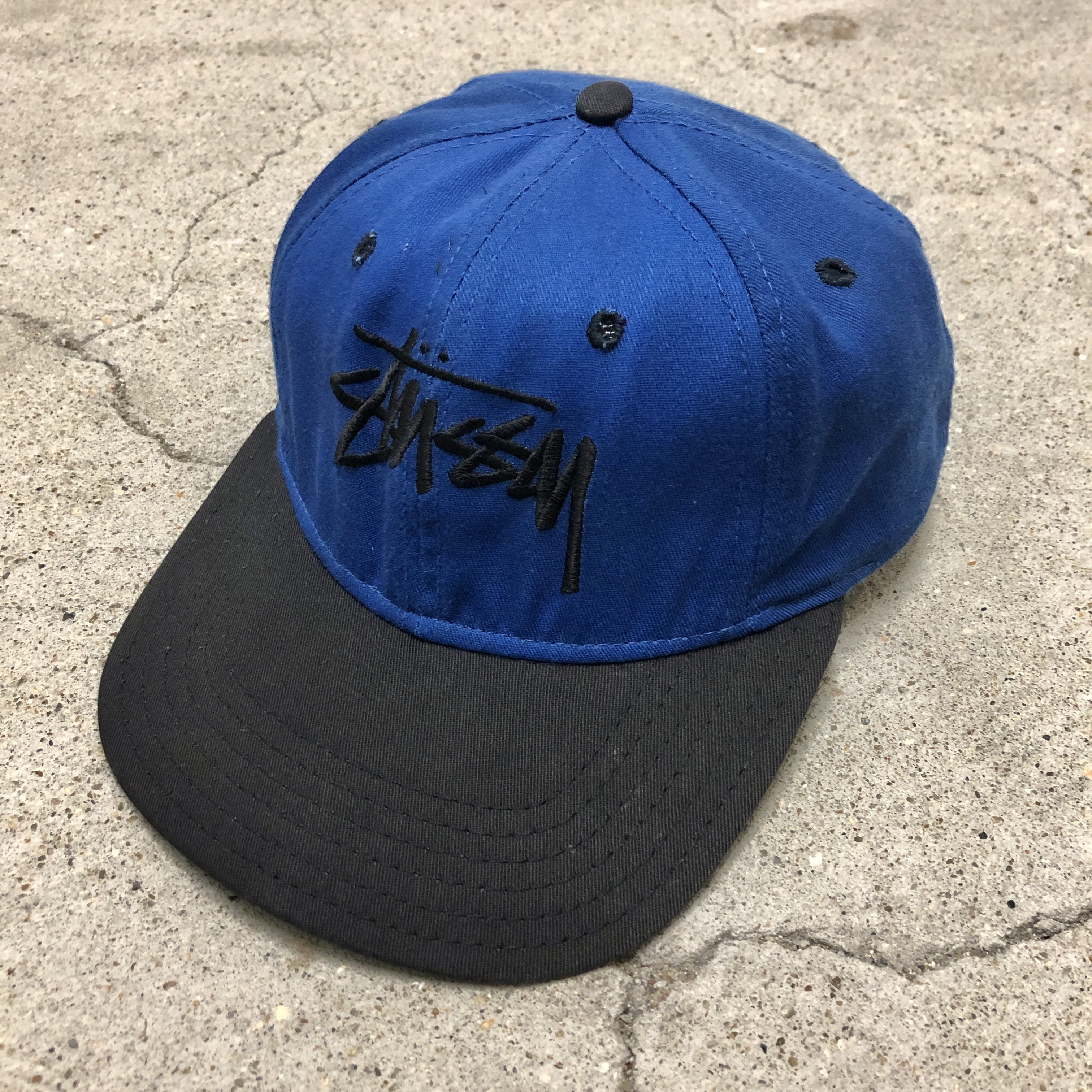 90s OLD STUSSY/Stock Logo Snapback Cap/USA製/白タグ/ストックロゴ