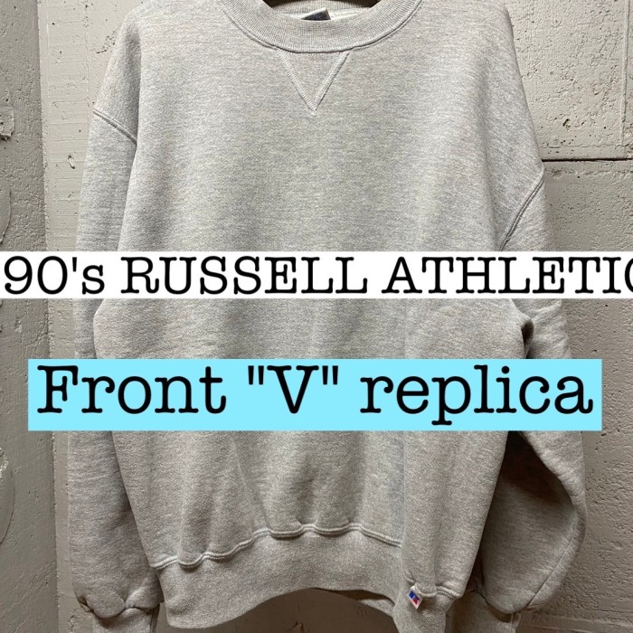 90s Russell athletic 前Vスウェットレプリカ　霜降り　グレー SWS027 | Vintage.City 古着屋、古着コーデ情報を発信