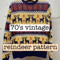 70s vintage  トナカイ柄　クルーネック　セーター　ニット KS005 | Vintage.City 古着屋、古着コーデ情報を発信