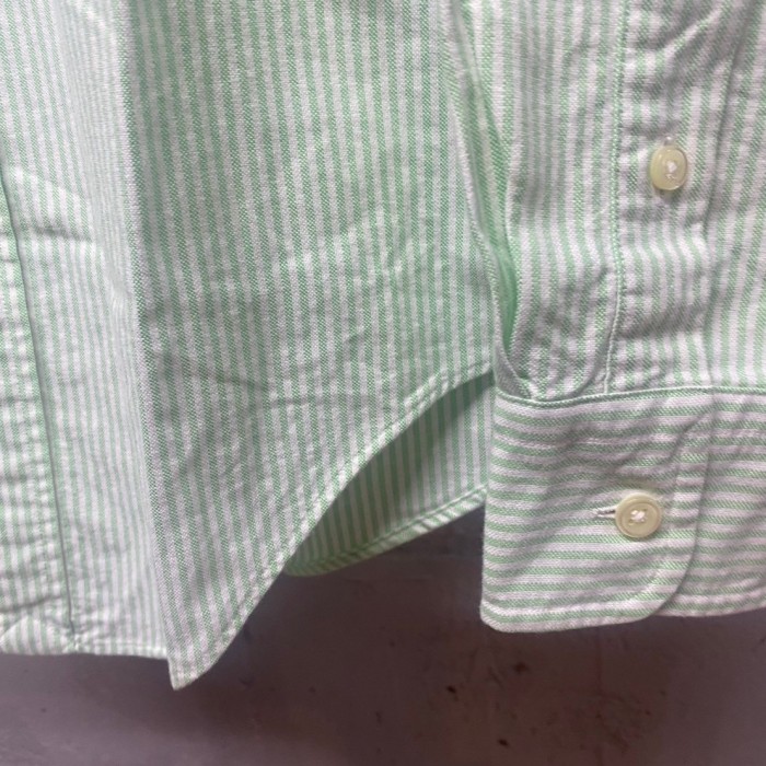ラルフローレン　ストライプ　ボタンダウンシャツ　グリーン　ホワイト　S   SS041 | Vintage.City 빈티지숍, 빈티지 코디 정보