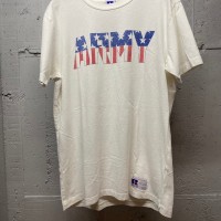 90s Russell Athletic vintage　 染み込みプリントTシャツ　ホワイト  ARMY TS023 | Vintage.City 古着屋、古着コーデ情報を発信