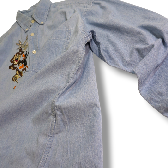 [006]90s ワーナーブラザーズ ルーニー・テューンズ 刺繍コットンシャツ S | Vintage.City 古着屋、古着コーデ情報を発信