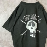 STUSSY skull back print T-shirt size L 配送A ステューシー　バックプリントTシャツ　スカルデザイン　黒　ストリート | Vintage.City 古着屋、古着コーデ情報を発信