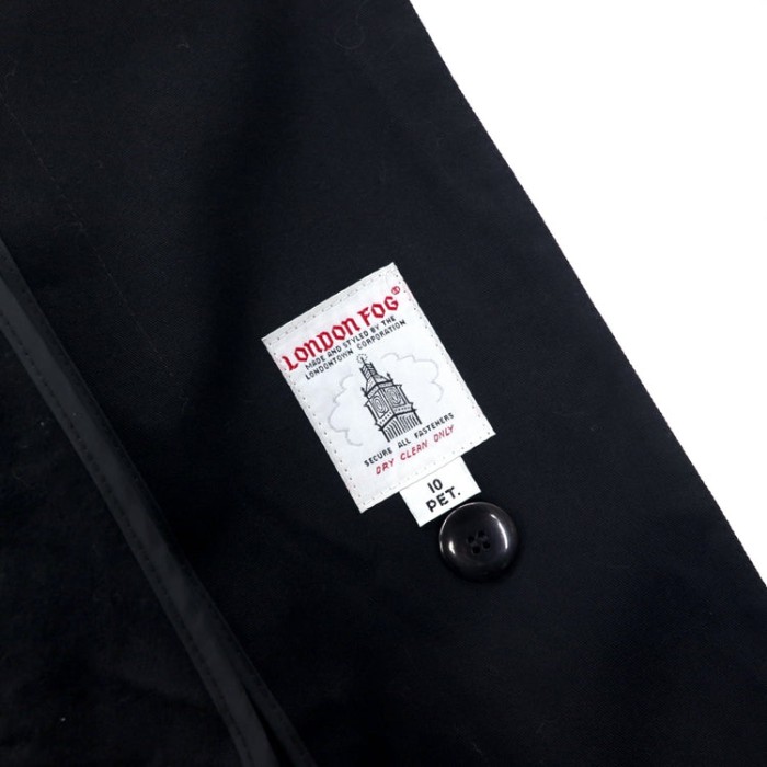 LONDON FOG USA製 80年代 ダブルブレスト トレンチコート 10 ブラック ポリエステル ライナー着脱式 | Vintage.City 古着屋、古着コーデ情報を発信