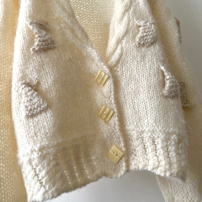 Old 3D Ribbon Design Knit Cardigan | Vintage.City 古着屋、古着コーデ情報を発信