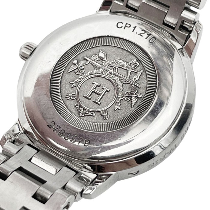 HERMES エルメス レディース腕時計 クリッパー QZ デイト SS シルバー グレー文字盤 CP1.210 | Vintage.City 빈티지숍, 빈티지 코디 정보