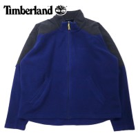 Timberland 90年代 ナイロン切り替え フルジップ フリースジャケット XL ネイビー ポリエステル ワンポイントロゴ刺繍 ビッグサイズ | Vintage.City 古着屋、古着コーデ情報を発信