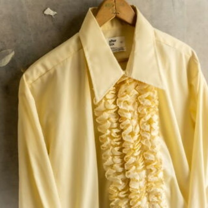 “夕空輝舞” 70s After Six beautiful pale yellow ruffle shirt | Vintage.City Vintage Shops, Vintage Fashion Trends