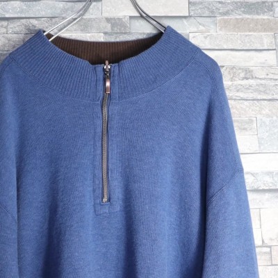 Pale blue half zip knit | Vintage.City 빈티지숍, 빈티지 코디 정보