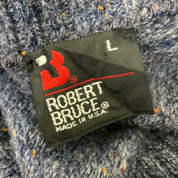 USA製 90年代 90s ROBERT BRUCE ロバートブルース ネップ 無地 Ｖ