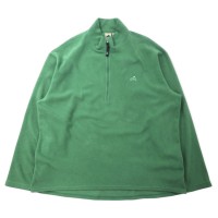 EMS ハーフジップ フリースジャケット XL グリーン ポリエステル ワンポイントロゴ刺繍 ビッグサイズ | Vintage.City 古着屋、古着コーデ情報を発信