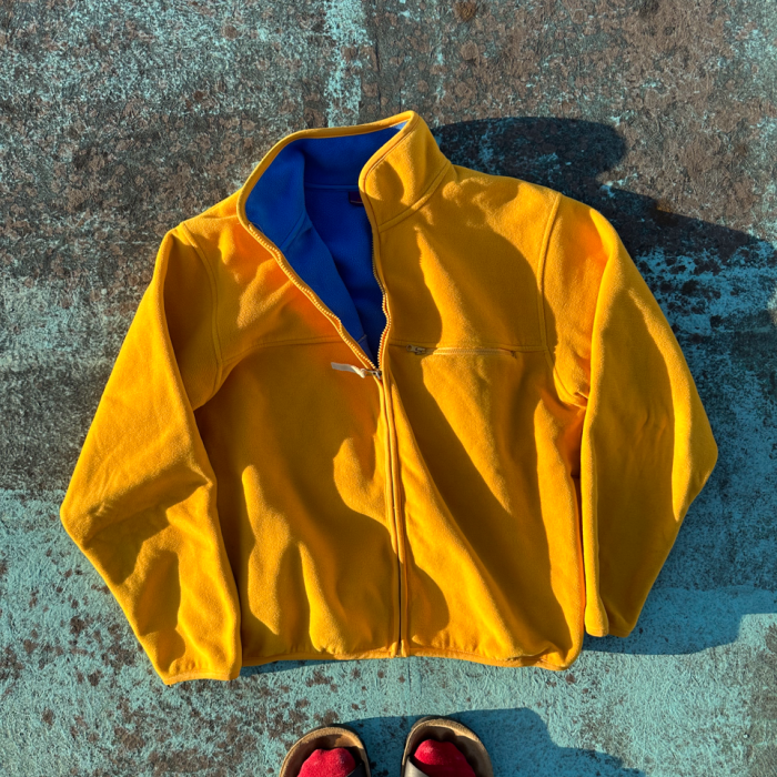 Bi-color fleece zip up jacket | Vintage.City 빈티지숍, 빈티지 코디 정보