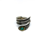 Vintage silver 925 eagle feather turquoise ring | Vintage.City 古着屋、古着コーデ情報を発信