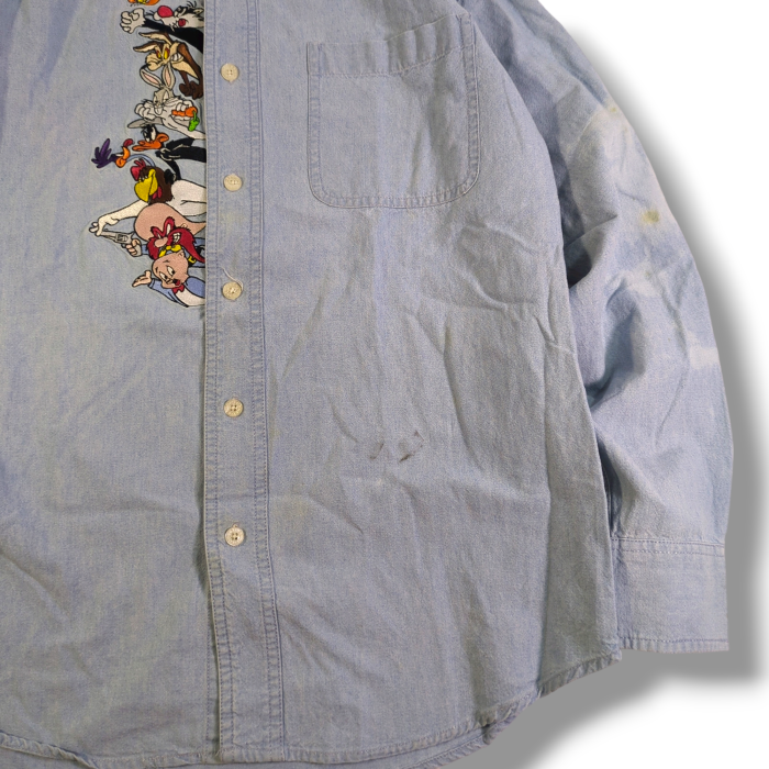 [099]90s ワーナー・ブラザース ルーニーテューンズ コットンシャツ S | Vintage.City 빈티지숍, 빈티지 코디 정보