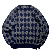 90’s J.CREW Argyle Knit Sweater | Vintage.City 古着屋、古着コーデ情報を発信