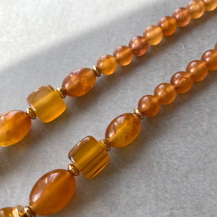 Vintage 70s retro orange×gold beads classical necklace レトロ ヴィンテージ オレンジ × ゴールド ビーズ クラシカル ネックレス | Vintage.City Vintage Shops, Vintage Fashion Trends