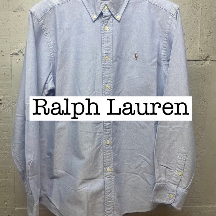 ラルフローレン　ロゴ刺繍　ボタンダウンシャツ　ライトブルー　サイズ16  SS039 | Vintage.City 빈티지숍, 빈티지 코디 정보