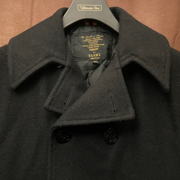 MADE IN USA製 FIDELITY for BEAMS ウールPコート ブラック Mサイズ | Vintage.City 古着屋、古着コーデ情報を発信