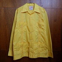 70-80s GUAYABERAS CAN-CUN ロングスリーブキューバシャツ　イエロー | Vintage.City 古着屋、古着コーデ情報を発信