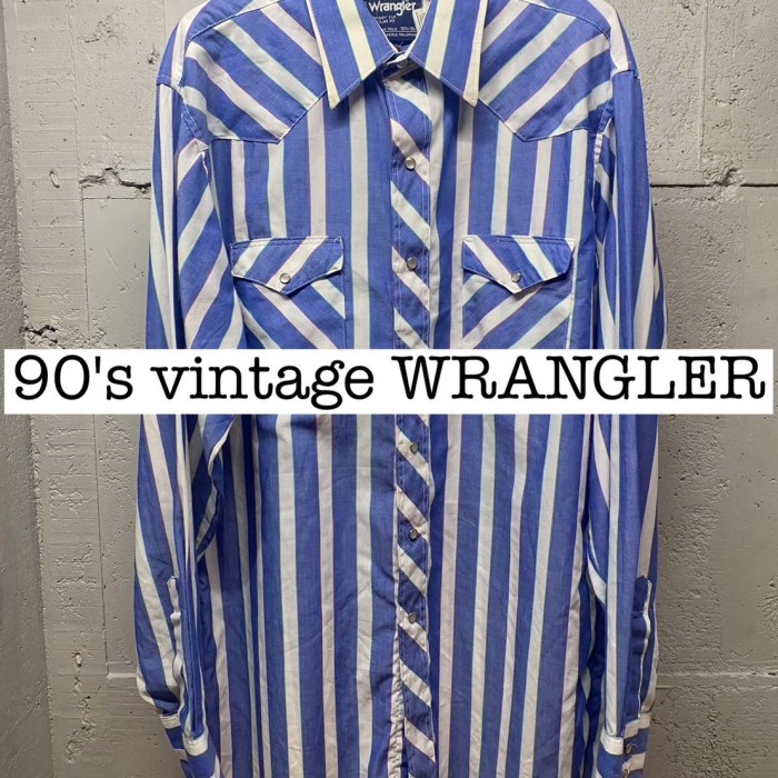 90s vintage WRANGLER ストライプ　BD ウエスタンシャツ    SS052 | Vintage.City 빈티지숍, 빈티지 코디 정보
