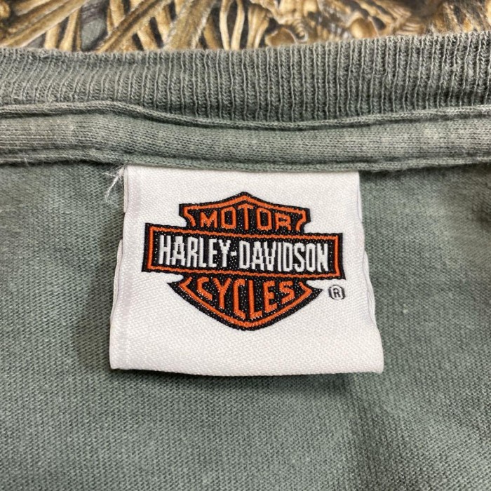 HARLEY DAVIDSON monster back print T-shirt size XL 配送A　ハーレーダビッドソン　両面プリント　モンスター　怪物　オーバーサイズ　くすみカラー | Vintage.City 古着屋、古着コーデ情報を発信