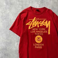 stussy　ステューシー　ワールドツアー　両面プリント　レッド　Tシャツ | Vintage.City 古着屋、古着コーデ情報を発信