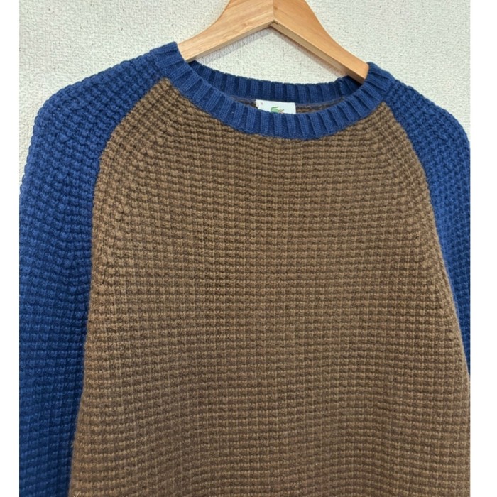 LACOSTE ワッフルニット ラグラン トレーナー 革ワニ カシミヤ knit sweater | Vintage.City 빈티지숍, 빈티지 코디 정보