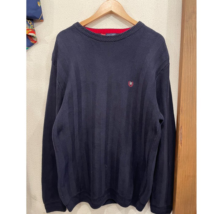 00s CHAPS ニット セーター ワンポイントロゴ 刺繍ロゴ ビンテージ knit sweater | Vintage.City 빈티지숍, 빈티지 코디 정보