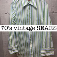 70s vintage SEARS シアーズ　ストライプ　長袖シャツ　スタンプ有   SS057 | Vintage.City 古着屋、古着コーデ情報を発信