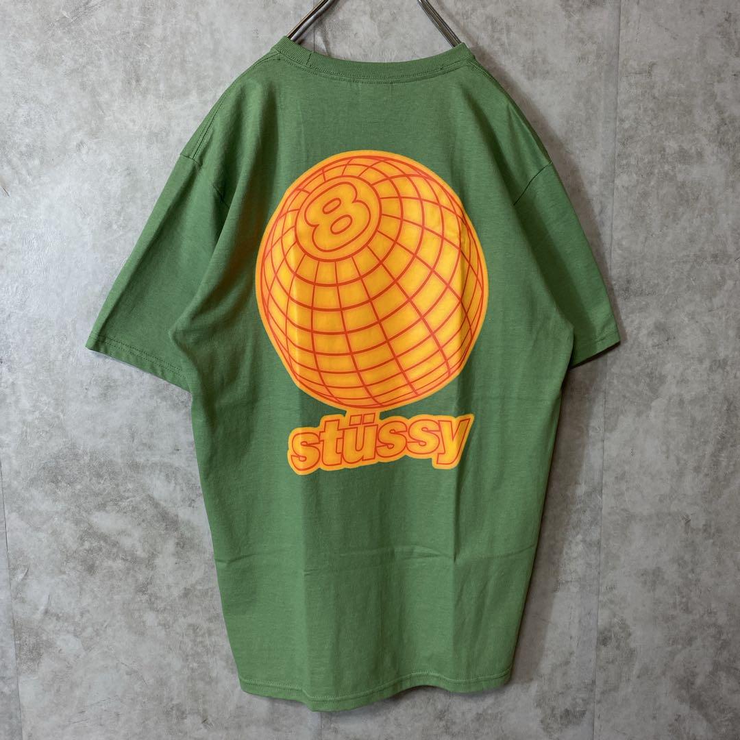 STUSSY neon 8ball backprint T-shirt size M 配送A ステューシー ８